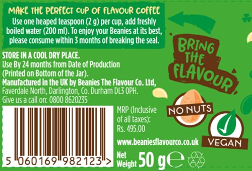 Beanies Flavour Instant Coffee - Irish Cream Instant Flavored Coffee - Bold & Adventurous Full-On Flavor - An Indulgent Sugar Free Taste Explosion