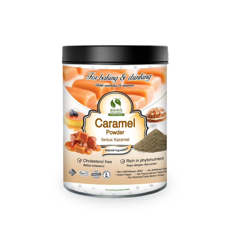 Bionutricia Caramel Powder Blended Ice Coffee Mix | Natural Sweetener for Coffee & Lattes, Non-GMO, No Additives 7oz