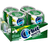 ORBIT WHITE Spearmint Sugar Free Mint Sugarless Fresh Breath Chewing Gum, 40 Piece Resealable Bottle (Pack of 4)