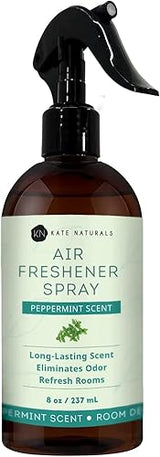 Kate Naturals Peppermint Air Freshener Spray for Room & Car with Natural Mint. Odor Eliminator Peppermint Spray for Bathroom & Linen (8 fl oz, Pet