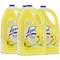 Lysol Multi-Surface Cleaner, Sanitizing and Disinfecting Pour, to Clean and Deodorize, Sparkling Lemon and Sunflower Essence, 144 Fl Oz (Pack of 4)