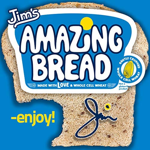 Jim's Amazing Bread - / Sliced Whole Wheat Bread 2lb / Gluten Inactive Whole Cell Wheat / 5 Grams of Fiber/ 6 All-Natural Ingredients/Healthy