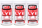 The Boyer Corporation Red Crown Lye for Soap Making, Sodium Hydroxide Pure High Test Food Grade Lye, Caustic Soda, Drain Cleaner and Clog Remover, 3