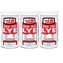 The Boyer Corporation Red Crown Lye for Soap Making, Sodium Hydroxide Pure High Test Food Grade Lye, Caustic Soda, Drain Cleaner and Clog Remover, 3