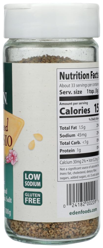 Eden Foods Organic Gomasio - Sesame Salt - Seaweed - 3.5 oz - Case of 3
