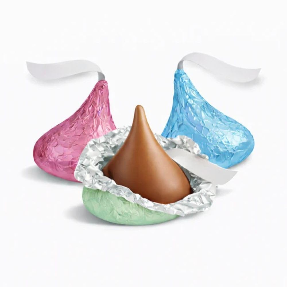 Easter Milk Chocolate Candy Pieces Pastel Foil Wrapped Bulk Bag - 1 lb (Approx. 100 pieces)