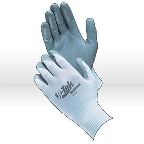 PIP MaxiFoam Premium 34-800 Gray/White Medium Nylon Work Gloves - EN 388 1 Cut Resistance - Nitrile Palm & Fingers Coating - 8.7 in Length - 34-800/M