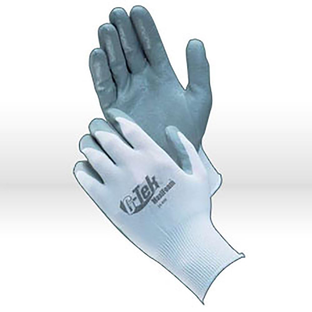PIP MaxiFoam Premium 34-800 Gray/White Medium Nylon Work Gloves - EN 388 1 Cut Resistance - Nitrile Palm & Fingers Coating - 8.7 in Length - 34-800/M