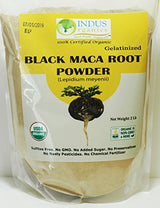 Indus Organics Black Maca Powder, 2 Lb Bag, Gelatanized, Freshly Harvested,Pre-Washed, Premium Quality, Non-GMO, LOT#22030584
