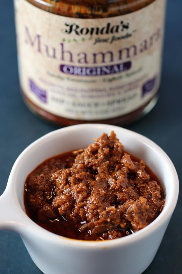 Muhammara by Ronda's Fine Foods | Dip, Sauce, Spread | 9.0 oz Jar | Gourmet, Small-Batch | Smoky Sweetness-Lightly Spiced | Walnuts, Pomegranate