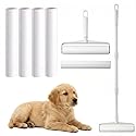 2 Pack Large Pet Hair Lint Roller Set, 9.45" Extra Wide & Extra Sticky Roller, Extendable Long & Short Handle, 6 Refills, Pet Hair & Lint Remover