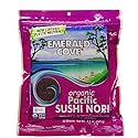 Emerald Cove Organic Nori Sheets for Sushi, Onigiri, Wraps, Non-GMO, Roasted Nori, Resealable Package, Product of Korea, 50 Sheets (1 pack)