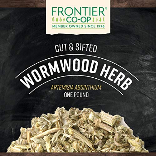 Frontier Co-op Wormwood Herb Bulk Bag, Cut & Sifted, Wormwood Tea and Herbal Uses, Kosher | 16 Ounce (Pack of 1)