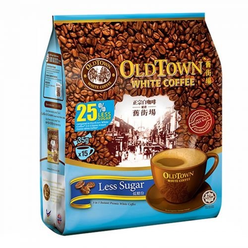 Old Town White Coffee 3 in 1 Less Sugar Flavor (4 pack x 15 sachets) Imported from Malaysia