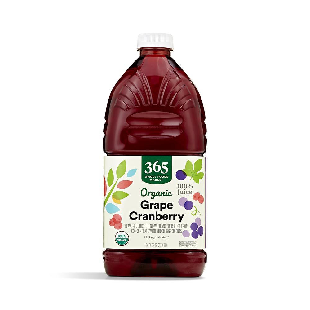 365 by Whole Foods Market, Organic 100% Juice Flavored Juice Blend from Concentrate, Grape Cranberry, 64 fl oz