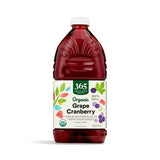 365 by Whole Foods Market, Organic 100% Juice Flavored Juice Blend from Concentrate, Grape Cranberry, 64 fl oz