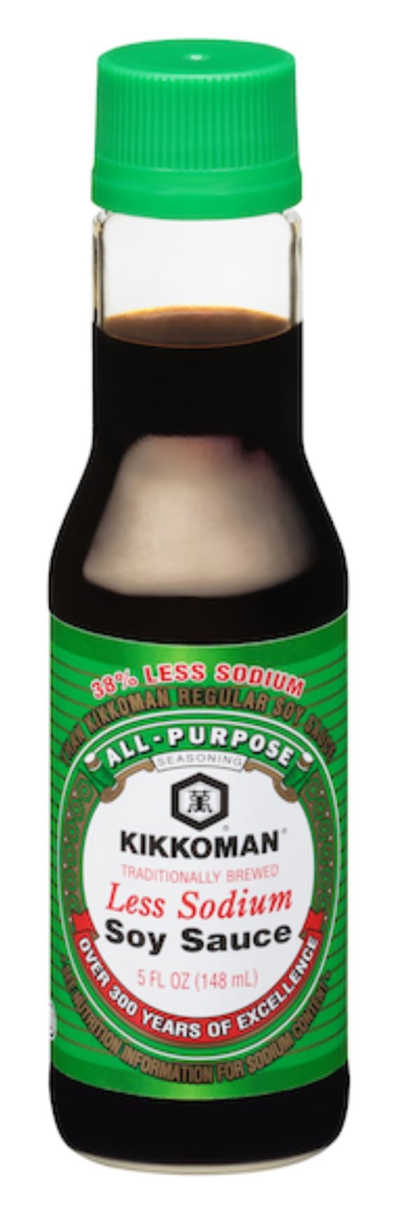 Kikkoman Less Sodium Soy Sauce Bottles - Pack of 2 - Use on a Variety of Foods - Soy Sauce with 37% Less Sodium - Traditionally Brewed