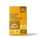 Turmeric Ginger Lemongrass Tea Bags | Aromatic Herbal Blend | Caffeine-Free, Refreshing & Natural | 60g (2g-30 Pyramid Tea bags)