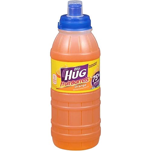 Big Hug Fruit Barrels Sports Cap Orange Fruit Flavored Drink, 16 Fluid Ounce -- 24 per case.