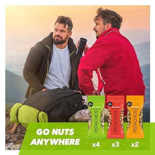 Wonderful Pistachios No Shells, 3 Flavors Mixed Variety Pack of 9 (0.75 Ounce), Roasted & Salted Nuts (4), Chili (3), Honey (2), Protein Snacks