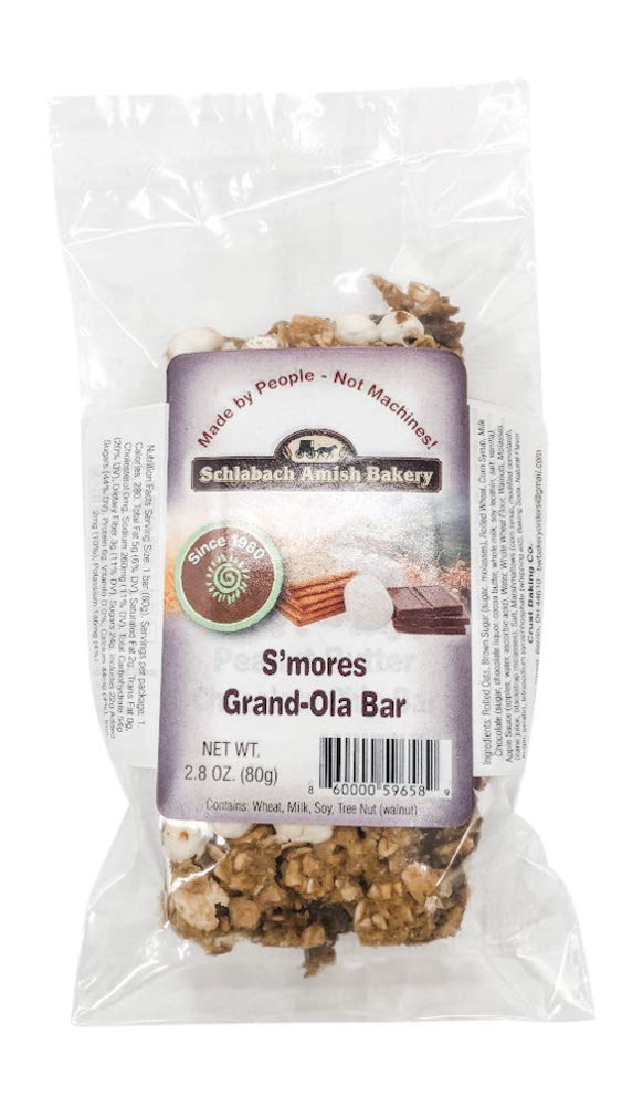 Schlabach Amish Bakery Soft & Chewy Grand-Ola Granola Bars, Case Pack of 12/2.8 oz. Bars (S'mores)