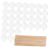 Hohopeti 100pcs Flower Holder Candy Bouquet Cups for Chocolate Wrapping Transparent Candy Packaging with Sticks for Valentine Day and Wedding