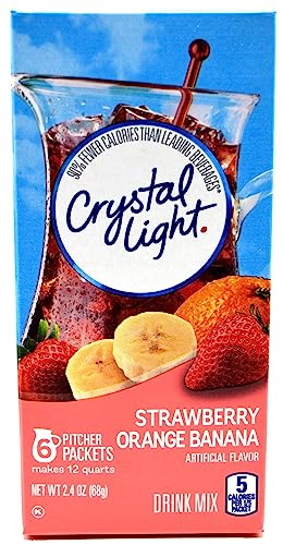 Crystal Light Strawberry Orange Banana Drink Mix, 12-Quart 2.4-Ounce Canister (Pack of 16)