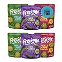 Freestyle Snacks Pickle Variety Snack Packs - 3 Flavors of All Natural, Fresh-Packed Deli-Style Pickles - Non-GMO, Kosher, Gluten-Free, Low Calorie