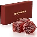 Spicy Cubes Hot Peach Gummies - Sweet & Spicy Chili Sugar Coating - Maca Root & Muira Puama for Energy, Mood & Vitality - Fun Treat for Couples