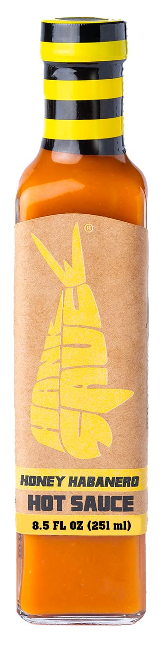 Honey Habanero Hot Sauce by Hank Sauce - Habanero/Cayenne Blend Infused with Honey, Fresh Garlic & Herbs - Multipurpose Craft Hot Sauce - Gluten Free