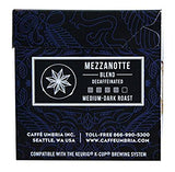 Caffe Umbria Single Serving Coffee Cups, Mezzanotte Decaf Blend, 12 Count