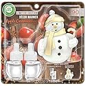 Air Wick Plug in Scented Oil Starter Kit with Snowman Free Decorative Warmer + 2 Refills, Apple Cinnamon, Fall Scent, Fall Spray, (2x0.67oz)