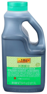 Lee Kum Kee Less Sodium Soy Sauce (64 oz - 1 Pack) Vegan, Non-GM Soybeans | Umami Flavor | Perfect for Marinades, Stews, Sauce Mixes, Stir-Frying