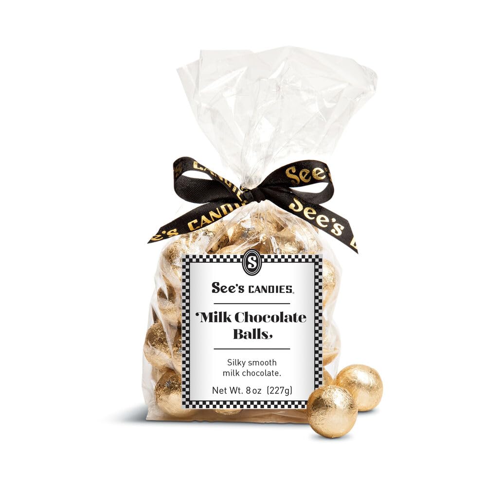 See's Candies 8 oz Milk Chocolate Foiled Balls