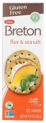 Dare Breton Gluten Free Crackers, Original with Flax, 4.76 Ounce (Pack of 6) by Dare