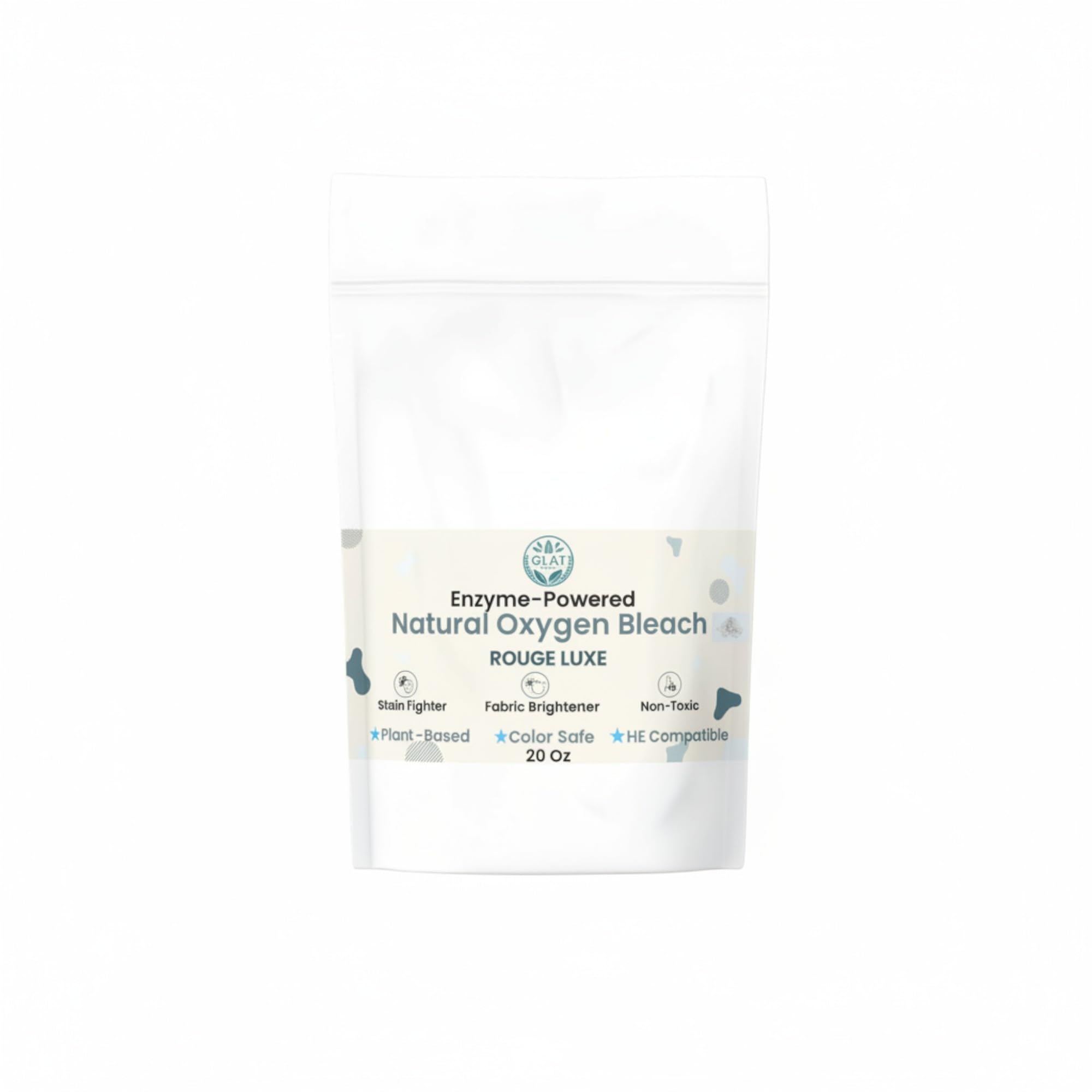 GLAT Group Enzyme-Powered Natural Oxygen Bleach (Powder) - Rouge Luxe| Chlorine-Free Stain Remover & Laundry Whitener | Safe for Colors, Septic, Baby