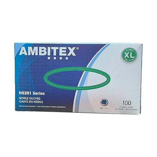 Tradex International Powder-Free Nitrile General Purpose Gloves, X-Large, Blue, Box of 100