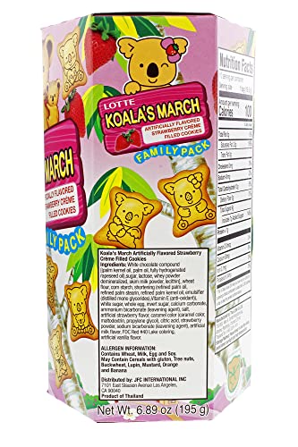 Lotte Koala's March Cookie with Strawberry Cream, 6.89 oz (Pack of 1)