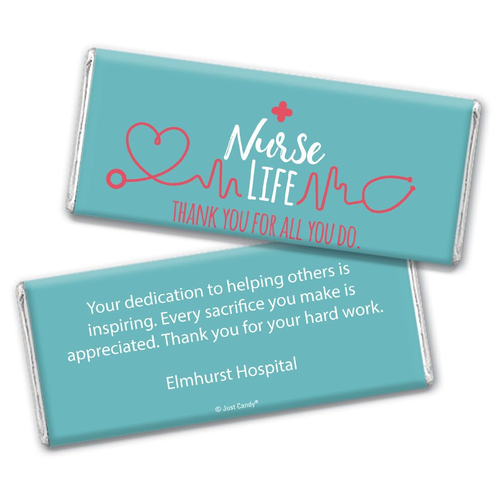 25ct Nurses Week Thank You Personalized Candy Wrappers - Nurse Life