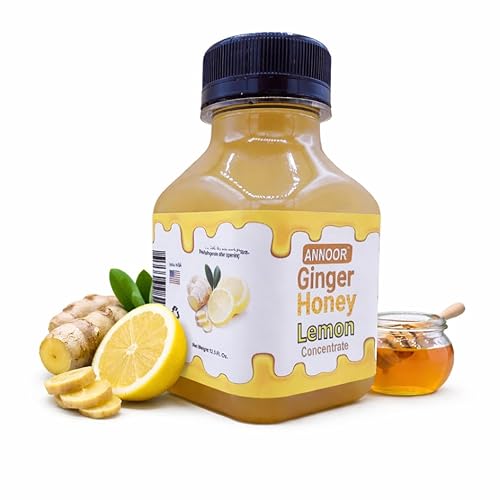 Ginger Lemon & Honey Concentrate Juice by Annoor |8.5 Fl Oz | NFC | No pulp. Easy to mix | Use in Detox Water, Refreshers, Ginger Lemon Tea