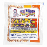 10oz Popcorn Machine Popcorn Packets - All-in-One Movie Theater Style Kernels, Salt, and Oil Packs by Great Northern Popcorn (24 Case)