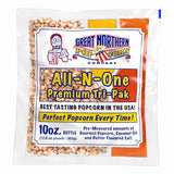 10oz Popcorn Machine Popcorn Packets - All-in-One Movie Theater Style Kernels, Salt, and Oil Packs by Great Northern Popcorn (24 Case)