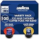Lavazza Blue Coffee Capsules Variety Pack - 100 Count (50 Pods Each) - Includes Top Class & Caffè Crema Blends - Compatible with Lavazza LB Espresso