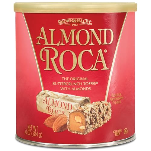 Almond Roca Pack of 1-10oz Individually Wrapped Chocolate Candy - Original Buttercrunch Toffee with Almonds - Gluten Free, Kosher, Chocolate