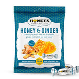 Honees Honey & Ginger Hard Candy Individually Wrapped | Natural & Healthy Candy, Italian Made with Real Honey & Indonesian Ginger, 1 Pack (2.85 oz)