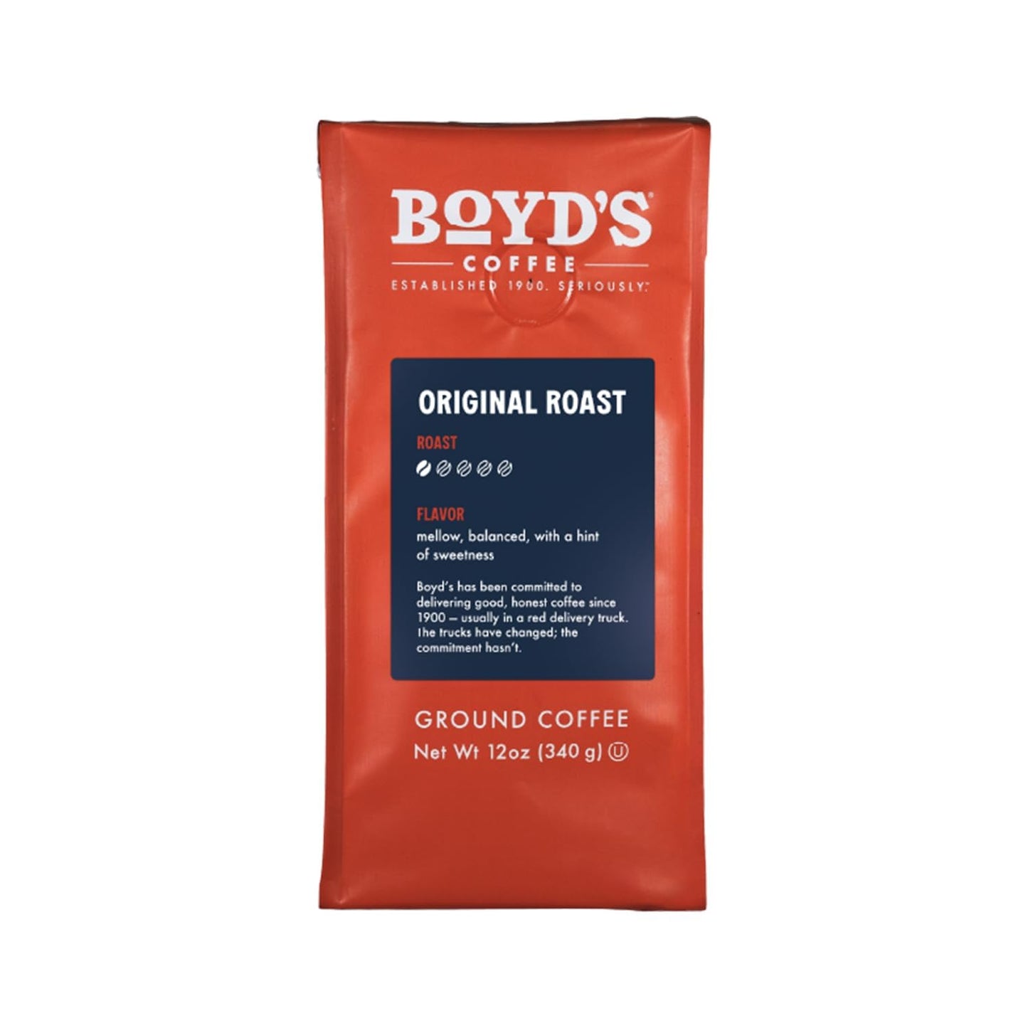 Boyd's Coffee- Original Roast Coffee - Ground Medium Roast - Blended from 100% Arabica - Rich & Full-Flavored - 12 Oz.