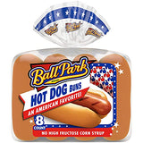 Ball Park White Hot Dog Buns, 8 count, (1.75 oz each), Kosher Hot Dog Buns, 14 oz Bag