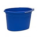 CORVANTA GLOBAL 12 Quart Plastic Oval Bucket, Blue Multi-Purpose Utility Pail for Cleaning, Storage, Rinsing, Laundry, Car Wash, Home, Garage, Indoor