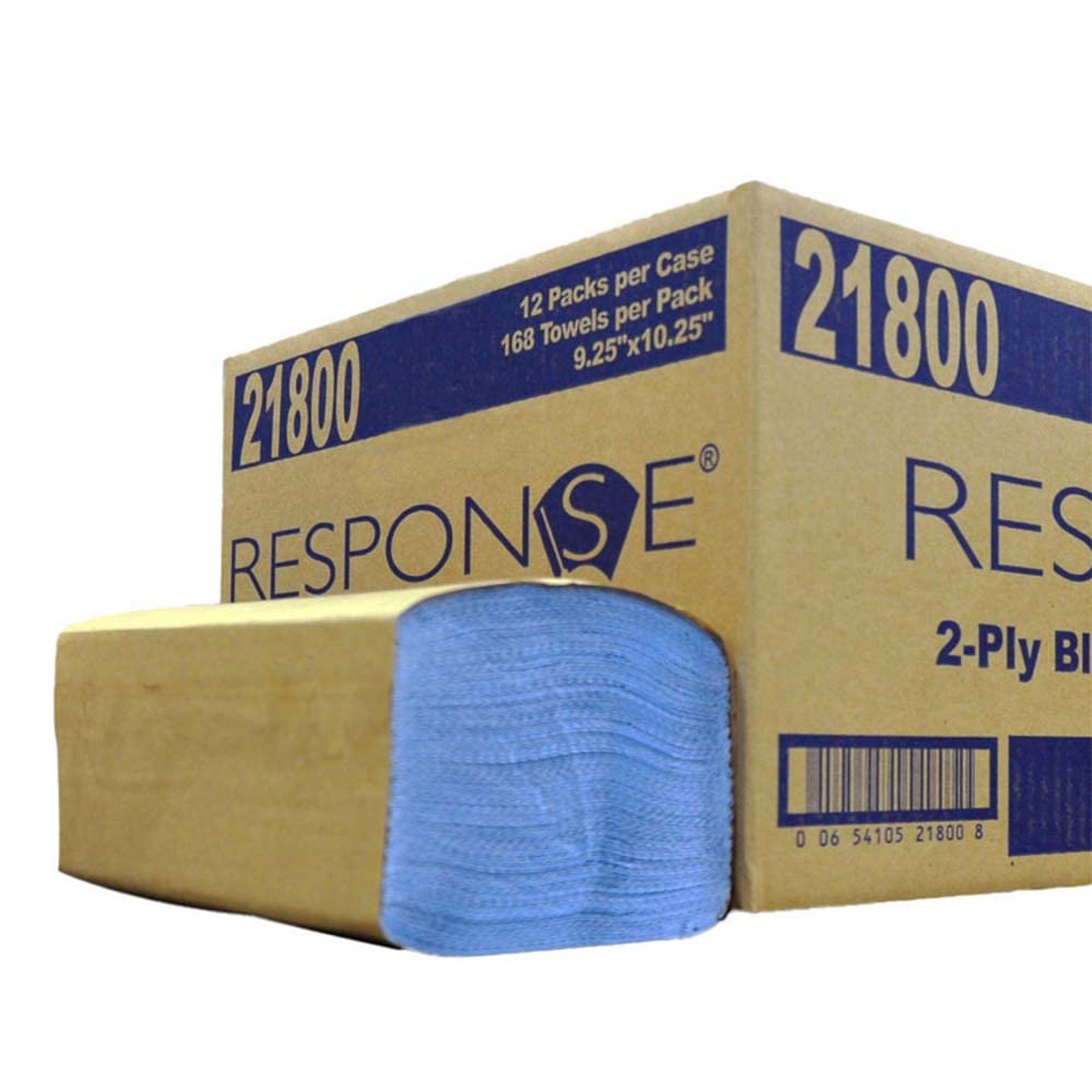 BLUE WINDSHIELD TOWEL, 2 PLY, 9.25X10.25, 168/PK, 12 PK/CS