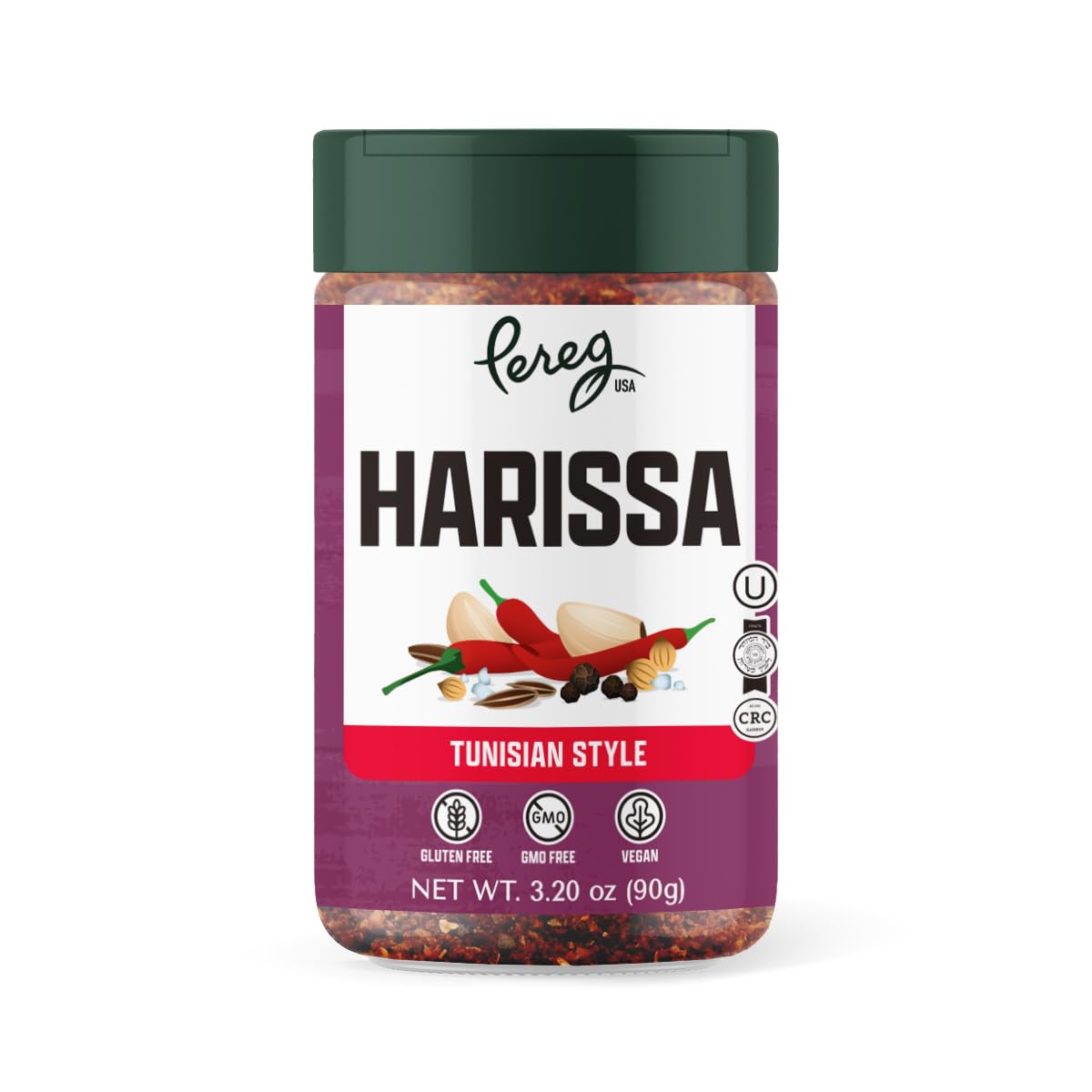 Pereg Mixed Spices - Harissa Seasoning 3.2 Oz - Tunisian Style Spice Blends - No Artificial Ingredients - Spicy Seasoning Mix - Harissa Powder - Spicy